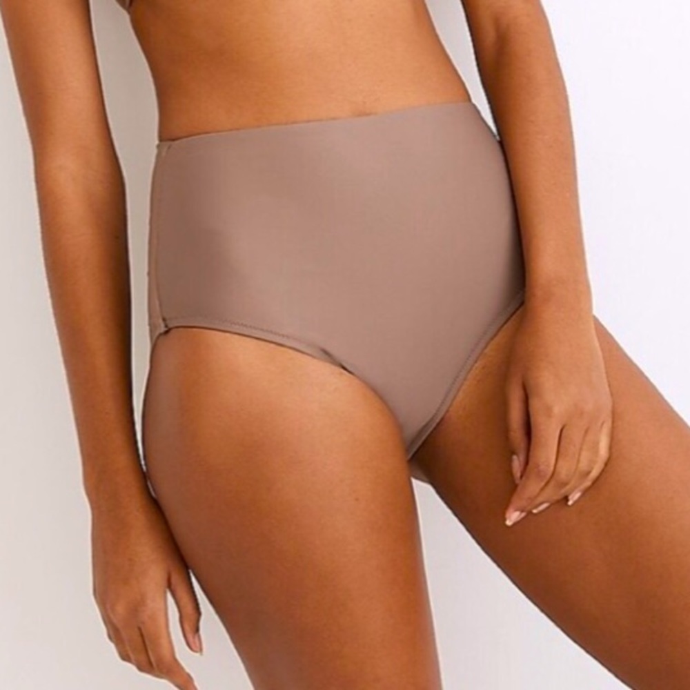 Madewell Tan High-Waisted Bikini Bottom